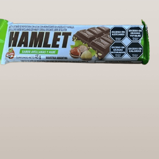 Chocolate Hamlet 43g -Avellanas y mani-
